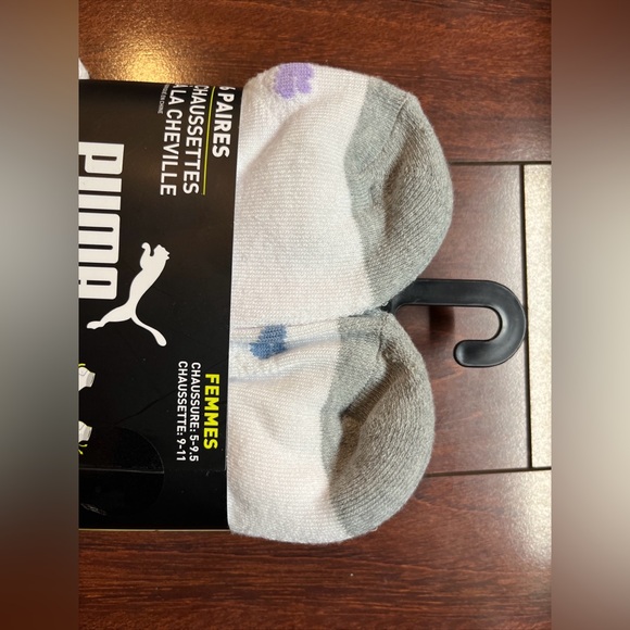 6-Pack Puma Quarter Crew Cushion Socks Womens Shoe Size 5-9.5 White Gray New - Picture 13 of 13